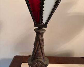 Antique Slag Glass Lamp