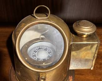 C Plath Hamburg Brass Binnacle Oil Lamp