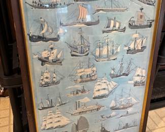 Vintage History of Ships Framed Poster