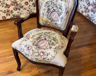 Vintage Louis XV Needlepoint Chair