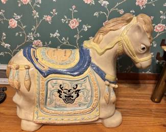 Glazed Ceramic Chinese Horse Stool