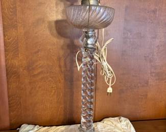 Baccarat Solid Glass Swirl Lamp