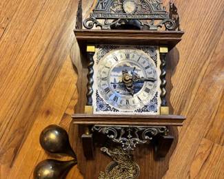 Alma & Hermle Blue Delft Dutch Clock