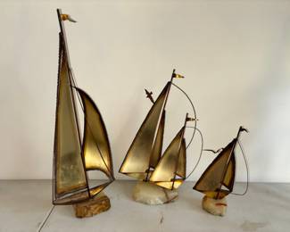 Mario Jason Brass Sailboats
