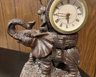 Colonial Clock Monkey Riding Elephant 