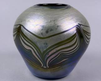 Iridescent Art Glass Vase