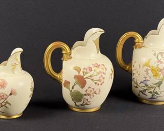Royal Worcester Blush Ivory Flat Back Pitchers