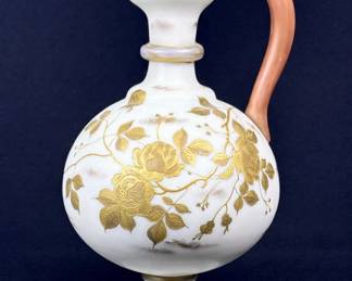 Vintage Porcelain & Gold Paint Pitcher