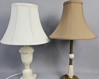 Two Alabaster Base Table Lamps