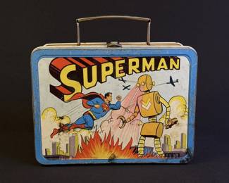 Vintage Adco Superman Metal Lunch Box 1950s
