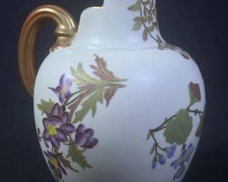 Antique Royal Worcester Painted Pitcher