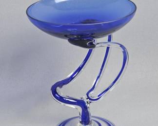 Jozefina Krosno Art Glass Pedestal Compote