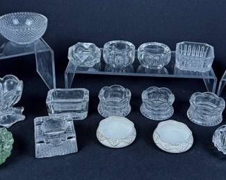 Vintage Glass Salt Cellars Candle Holders