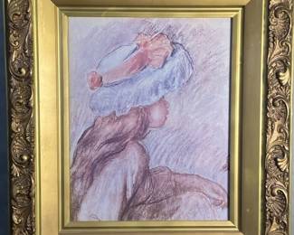 Pastel Crayon Portrait of Girl