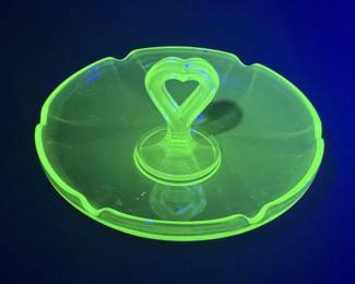 Vintage UV Uranium Glass Ashtray