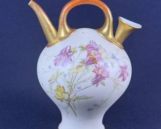 Antique Blush Ivory Hand Painted Pitcher