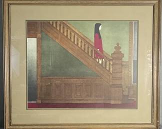 Will Barnet Girl on the Stairs Serigraph
