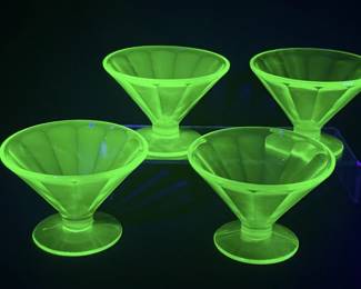 UV Uranium Glass Sherbet Cups