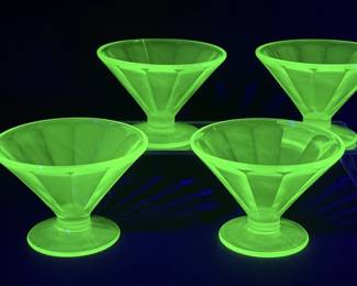 UV Uranium Glass Sherbet Cups