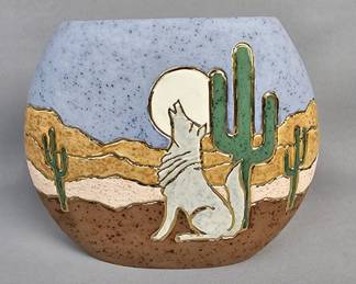 Southwestern Glazed Ceramic Vase