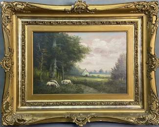 Antique Provençal Oil Painting Signed
