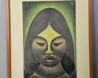 Ramiro Romero Signed Pastel Painting of Women