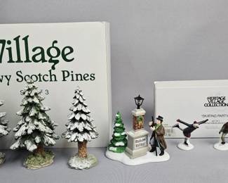 Dept 45 Village Scotch Pines & Skating Party