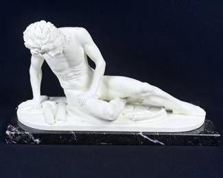 A. Santini Alabaster Sculpture Dead Gaul