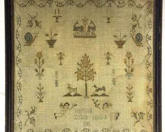 Antique 19th Century Needlepoint Sampler 1805