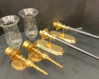 Heavy Brass Wall Scones