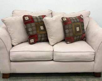 Micro Sued Loveseat W Pillows