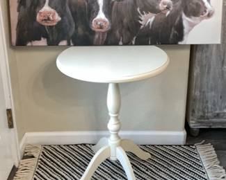 Print, Side Table And Rug