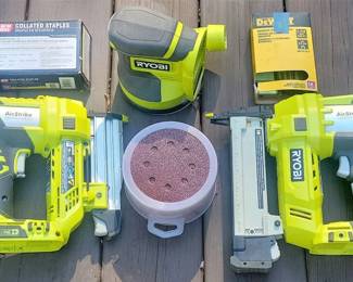 RYOBI 18V Nailer, Stapler, Sander No Batteries