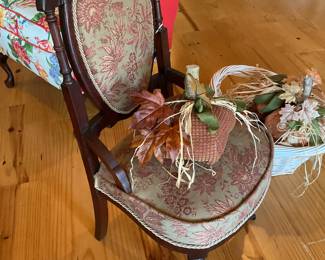 Reupholstered antique chair