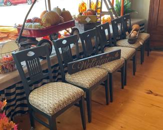 Set of 6 reupholstered chairs