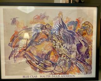 A442 Blue Crab by Walter Inglis Anderson framed poster $25