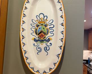 A756. Italian Hand-painted Majolica 16” wall platter $28
