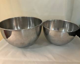 K209. Two 8” stainless mixing bowls $6