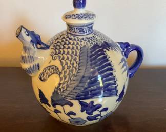 A710. Blue and white porcelain teapots $18