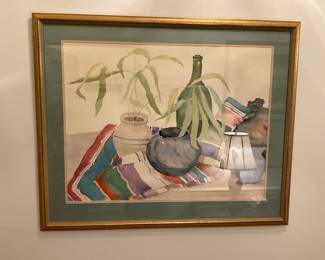 A97 Nicely framed watercolor by Olga Victoria $80