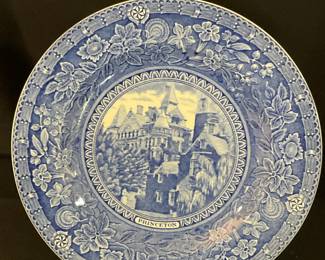 B-176 Princeton University blue transferware commmerative plate $25