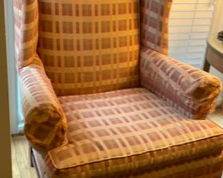 U104 upholstered wingback chair $40