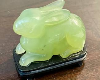 R 116 3” Jadeite-style rabbit figurine on stand $12