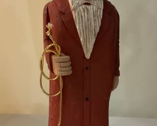 C406. 10” hand carved cowboy Santa by J L Mathis $10