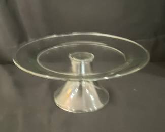 K221. Glass pedestal cake plate $10