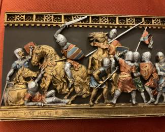 A96. 3D wall plaque “Battle of Lewis, 1265, King Henry III vs. Earl of Gloucester $40