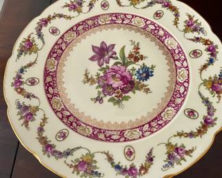 A725 Set of 6 Schumann Bavaria Floral Porcelain Plates with gold filigree band $ $60
