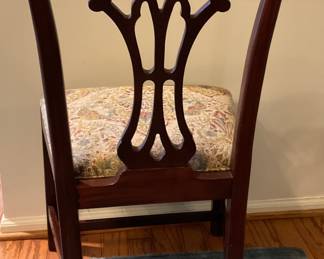 F903 Hickory dining chairs; 6 sides and 2 armed, newly recovered in classic tapestry fabric; excellent condition $125 each