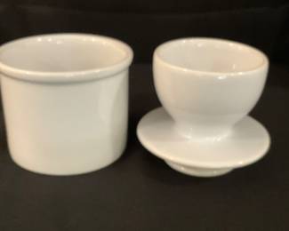 K220. White ceramic butter dish with lid $6