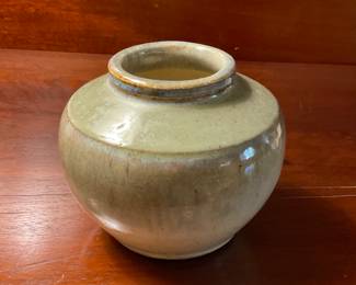 A724. Studio pottery glazed stoneware jar. $12